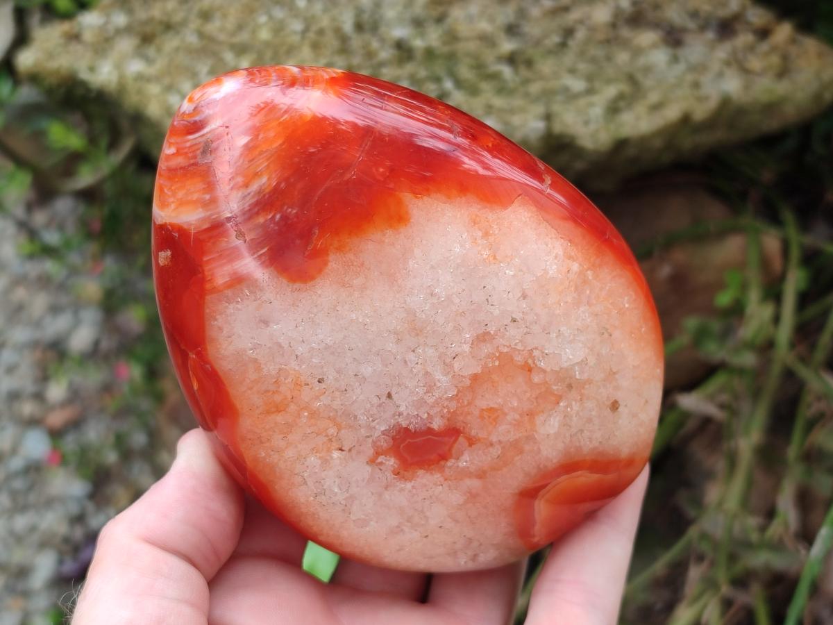 Polished Carnelian Agate Gemstone Standing Display Pieces x 2 From Madagascar - Toprock Gemstones and Minerals 