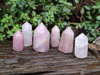 Polished Gemmy Rose Quartz Crystals x 6 From Madagascar - Toprock Gemstones and Minerals 