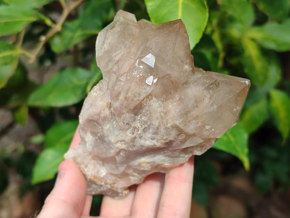 Natural Cascading White Phantom Smokey Luena Quartz Clusters x 2 From Luena, Congo - Toprock Gemstones and Minerals 