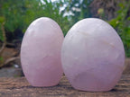 Polished Gemmy Rose Quartz Standing Display Pieces x 2 From Madagascar - Toprock Gemstones and Minerals 