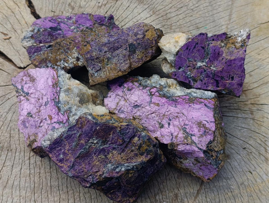 Natural Metallic Cobbed Purpurite Specimens x 6 From Erongo, Namibia - Toprock Gemstones and Minerals 