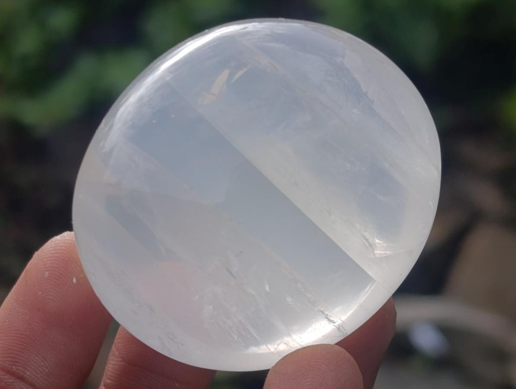 Polished Girasol Pearl Quartz Palm Stones x 20 From Ambatondrazaka, Madagascar - Toprock Gemstones and Minerals 