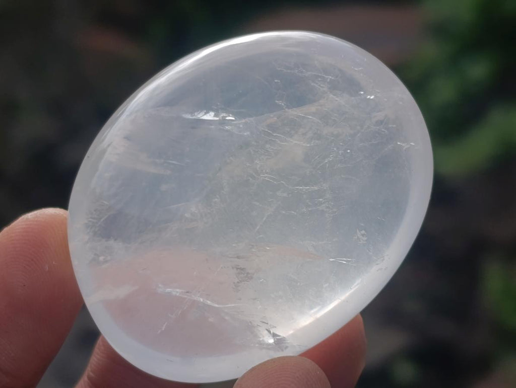 Polished Girasol Pearl Quartz Palm Stones x 20 From Ambatondrazaka, Madagascar - Toprock Gemstones and Minerals 