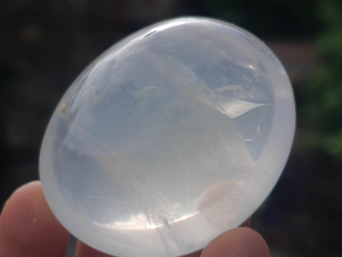 Polished Girasol Pearl Quartz Palm Stones x 20 From Ambatondrazaka, Madagascar - Toprock Gemstones and Minerals 
