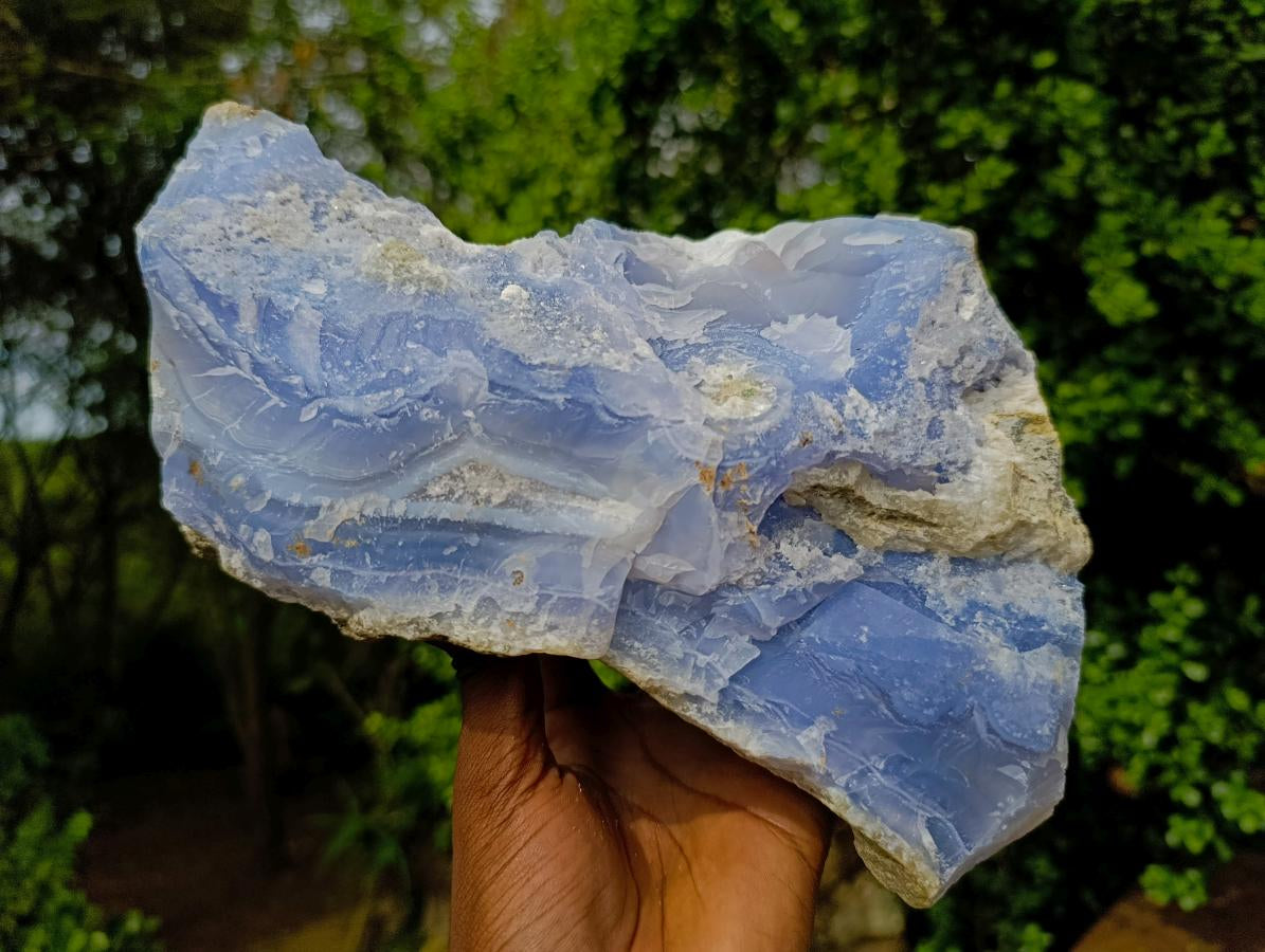 Natural XL Blue Lace Agate Geode Specimen x 1 From Nsanje, Malawi - Toprock Gemstones and Minerals 