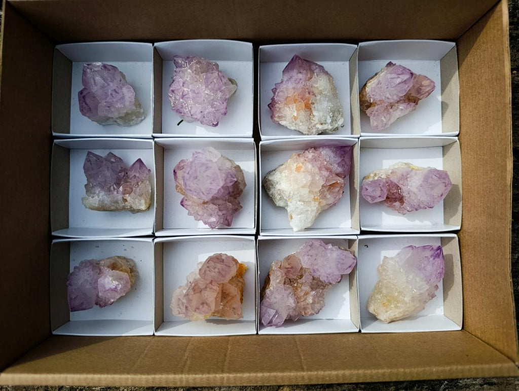 Natural Sunburst Spirit Amethyst Clusters x 12 From Boekenhouthoek, South Africa - Toprock Gemstones and Minerals 