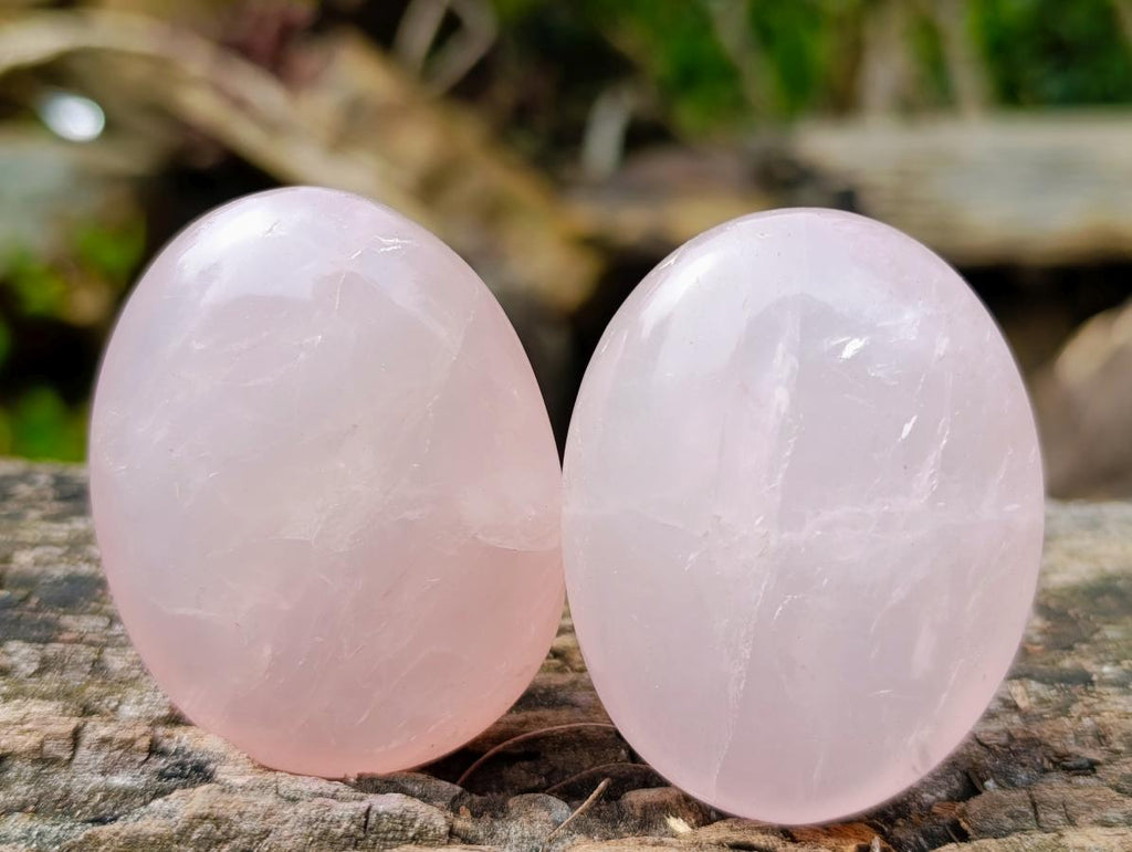 Polished Gemmy Rose Quartz Palm Stones x 24 From Madagascar - Toprock Gemstones and Minerals 