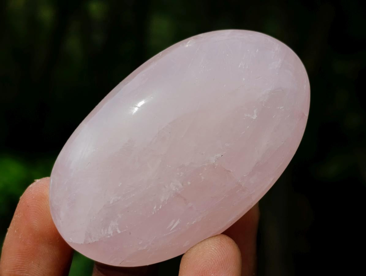 Polished Gemmy Rose Quartz Palm Stones x 24 From Madagascar - Toprock Gemstones and Minerals 