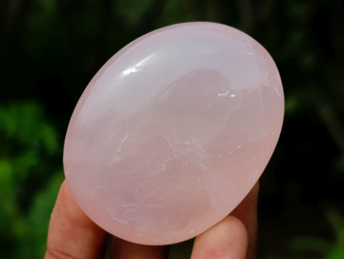Polished Gemmy Rose Quartz Palm Stones x 24 From Madagascar - Toprock Gemstones and Minerals 
