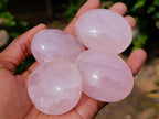Polished Gemmy Rose Quartz Palm Stones x 24 From Madagascar - Toprock Gemstones and Minerals 