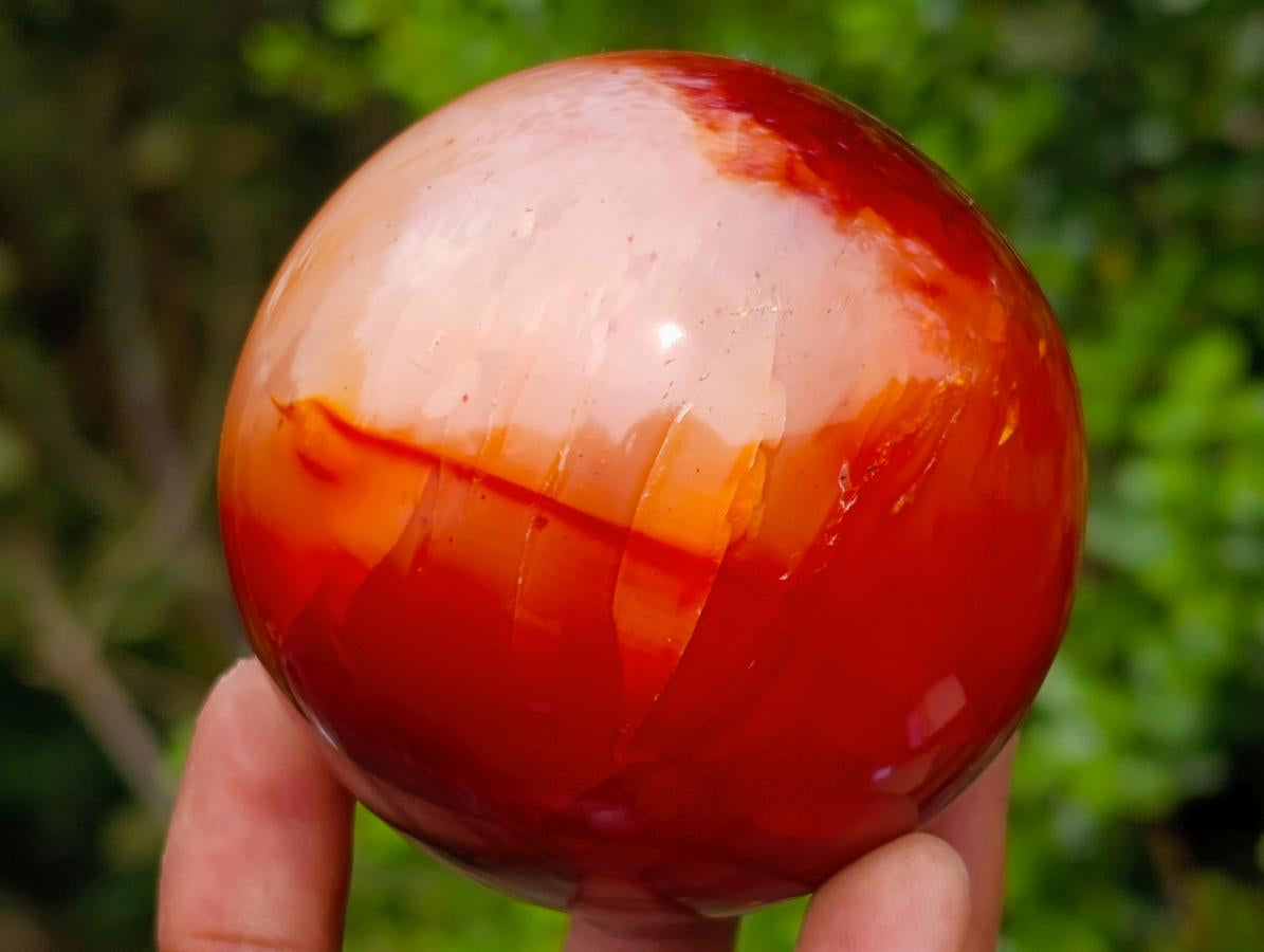 Polished Carnelian Agate Gemstone Spheres x 5 From Madagascar - Toprock Gemstones and Minerals 