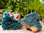 Natural Dioptase on Dolomite Specimens x 3 From Likasi, Congo - Toprock Gemstones and Minerals 