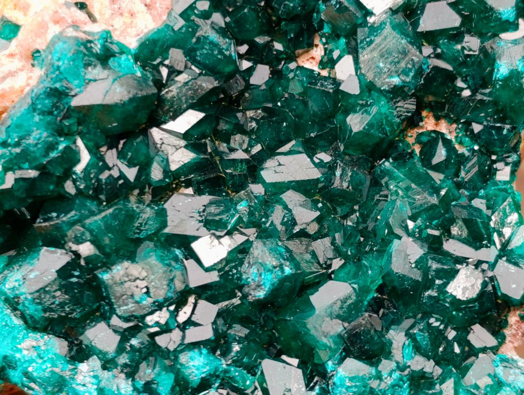 Natural Dioptase on Dolomite Specimens x 3 From Likasi, Congo - Toprock Gemstones and Minerals 
