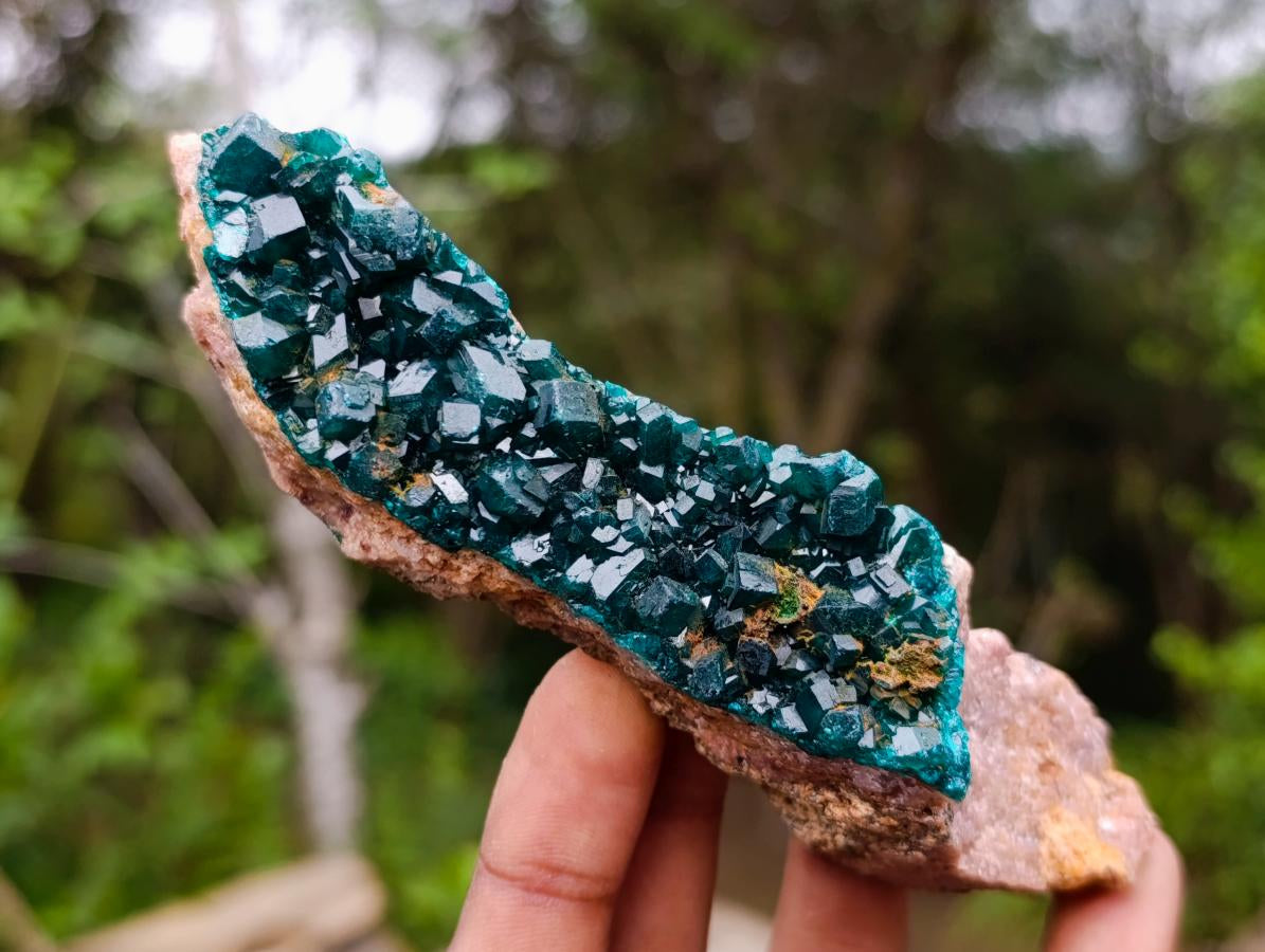 Natural Dioptase on Dolomite Specimens x 3 From Likasi, Congo - Toprock Gemstones and Minerals 
