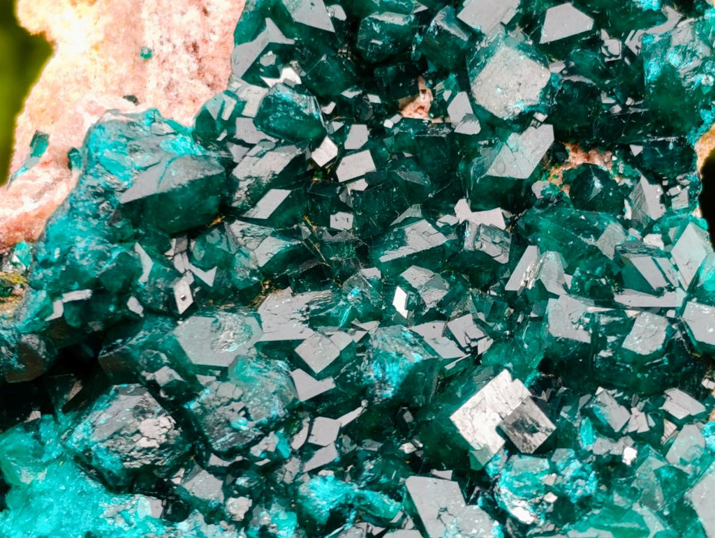 Natural Dioptase on Dolomite Specimens x 3 From Likasi, Congo - Toprock Gemstones and Minerals 