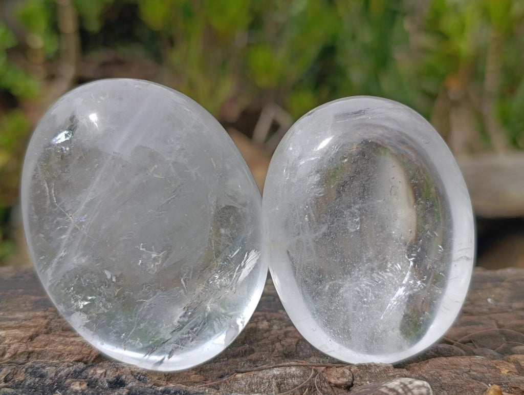 Polished Large Rock Crystal Galets x 12 From Amoron’i Mania, Madagascar - Toprock Gemstones and Minerals 