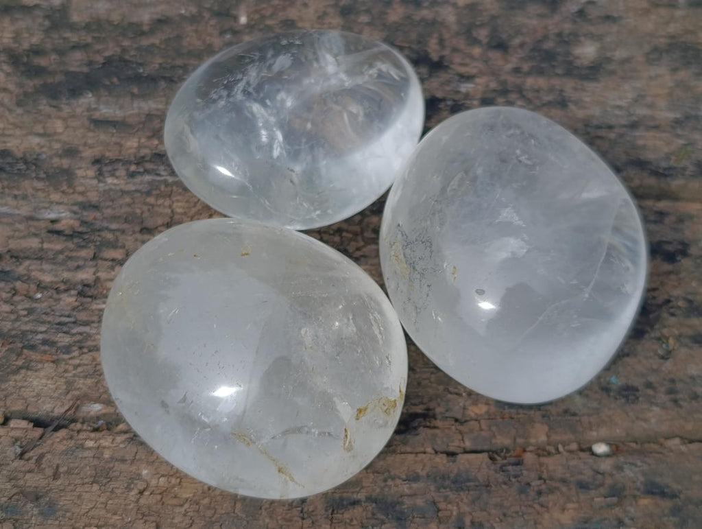 Polished Large Rock Crystal Galets x 12 From Amoron’i Mania, Madagascar - Toprock Gemstones and Minerals 