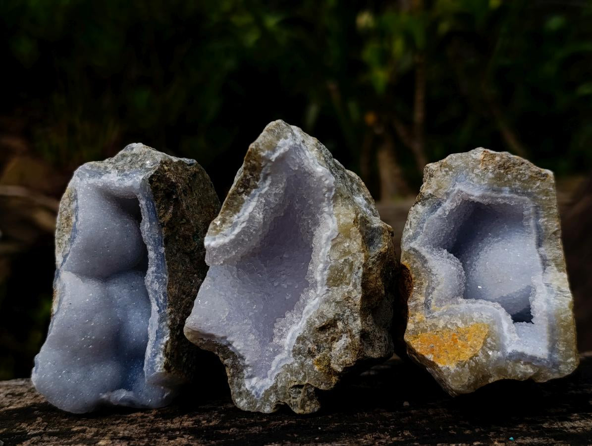 Natural Blue Lace Agate Geode Specimens x 12 From Nsanje, Malawi - Toprock Gemstones and Minerals 