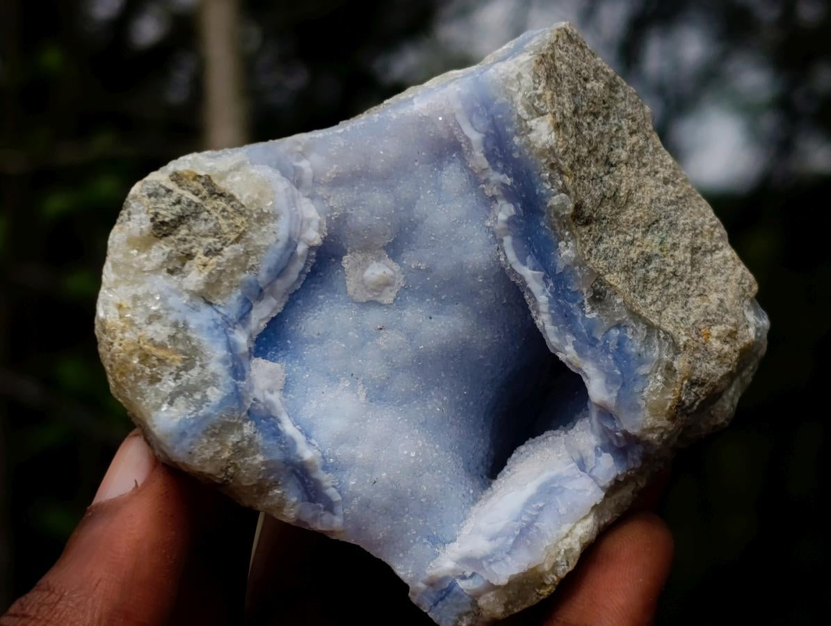 Natural Blue Lace Agate Geode Specimens x 12 From Nsanje, Malawi - Toprock Gemstones and Minerals 