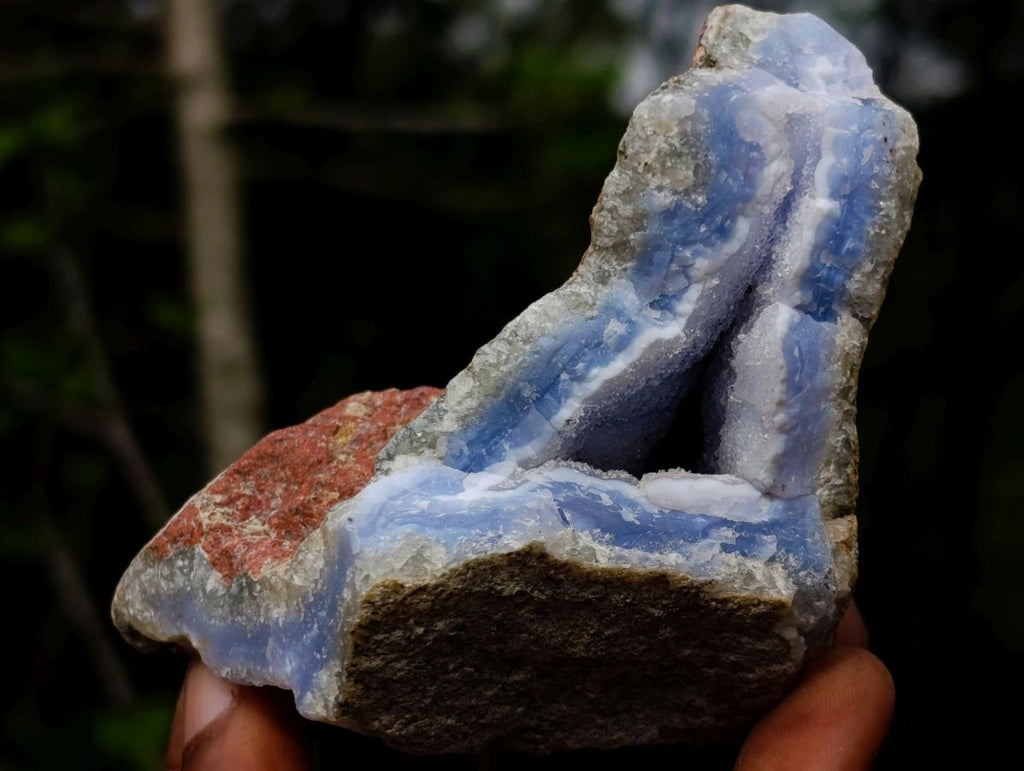 Natural Blue Lace Agate Geode Specimens x 12 From Nsanje, Malawi - Toprock Gemstones and Minerals 