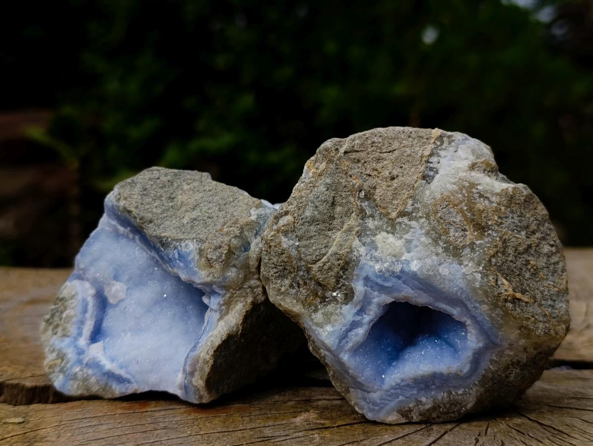 Natural Blue Lace Agate Geode Specimens x 12 From Nsanje, Malawi - Toprock Gemstones and Minerals 