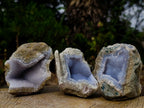 Natural Blue Lace Agate Geode Specimens x 12 From Nsanje, Malawi - Toprock Gemstones and Minerals 