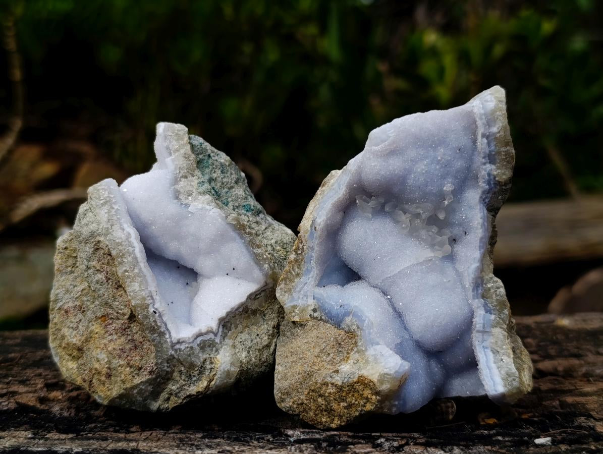 Natural Blue Lace Agate Geode Specimens x 12 From Nsanje, Malawi - Toprock Gemstones and Minerals 