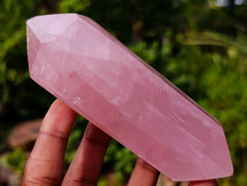 Polished Double Terminated Gemmy Rose Quartz Crystals x 4 From Madagascar - Toprock Gemstones and Minerals 