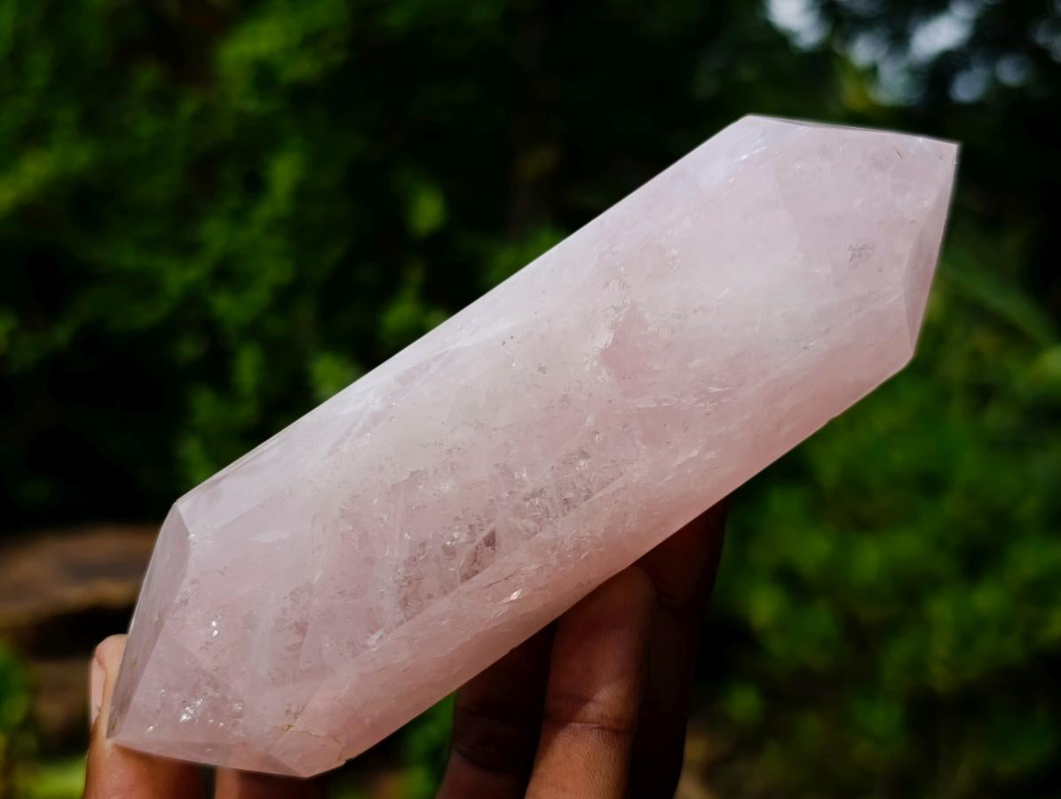 Polished Double Terminated Gemmy Rose Quartz Crystals x 4 From Madagascar - Toprock Gemstones and Minerals 