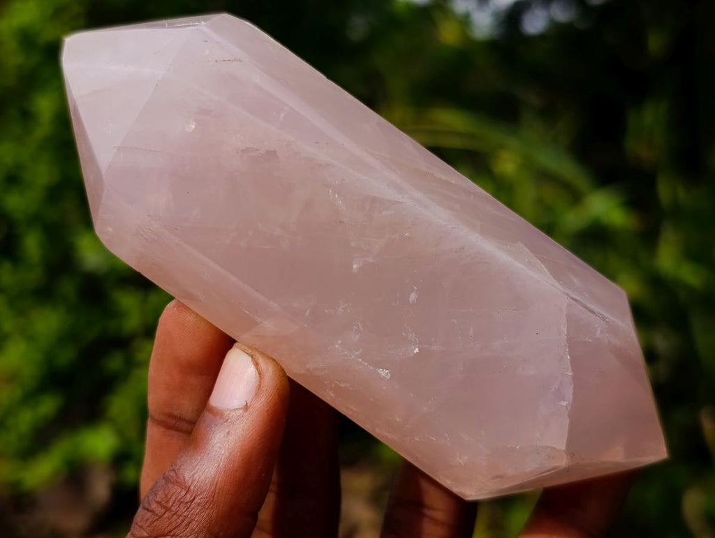 Polished Double Terminated Gemmy Rose Quartz Crystals x 4 From Madagascar - Toprock Gemstones and Minerals 