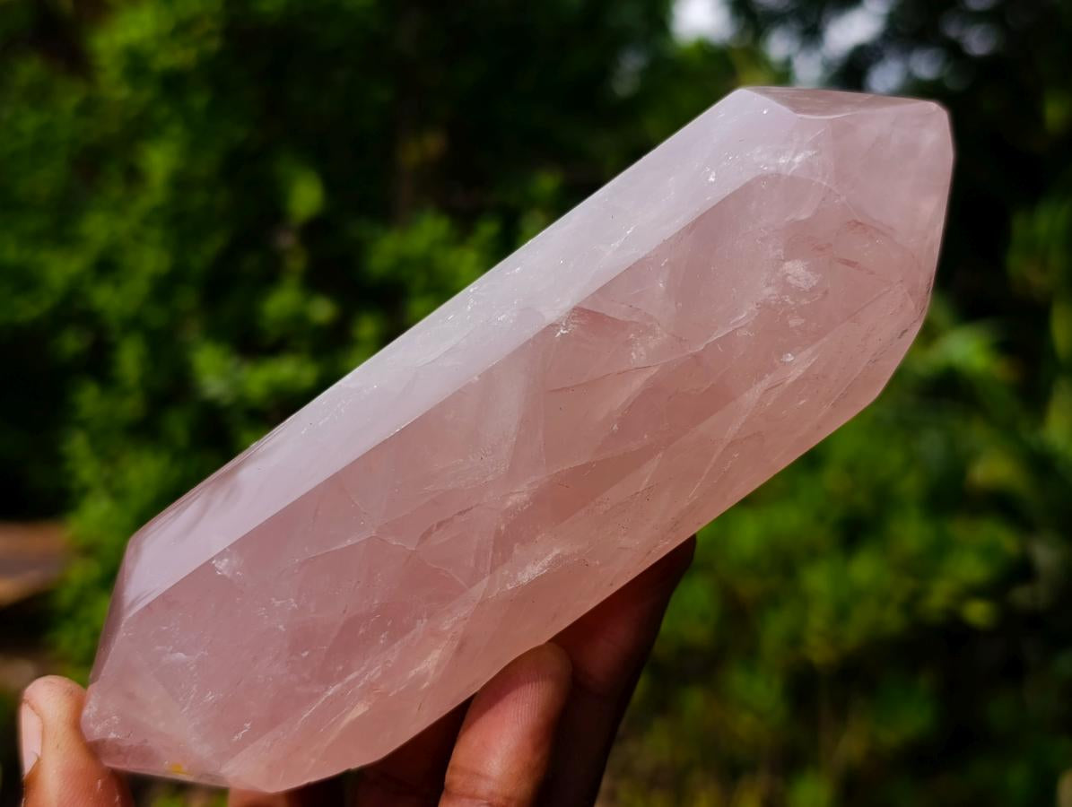 Polished Double Terminated Gemmy Rose Quartz Crystals x 4 From Madagascar - Toprock Gemstones and Minerals 