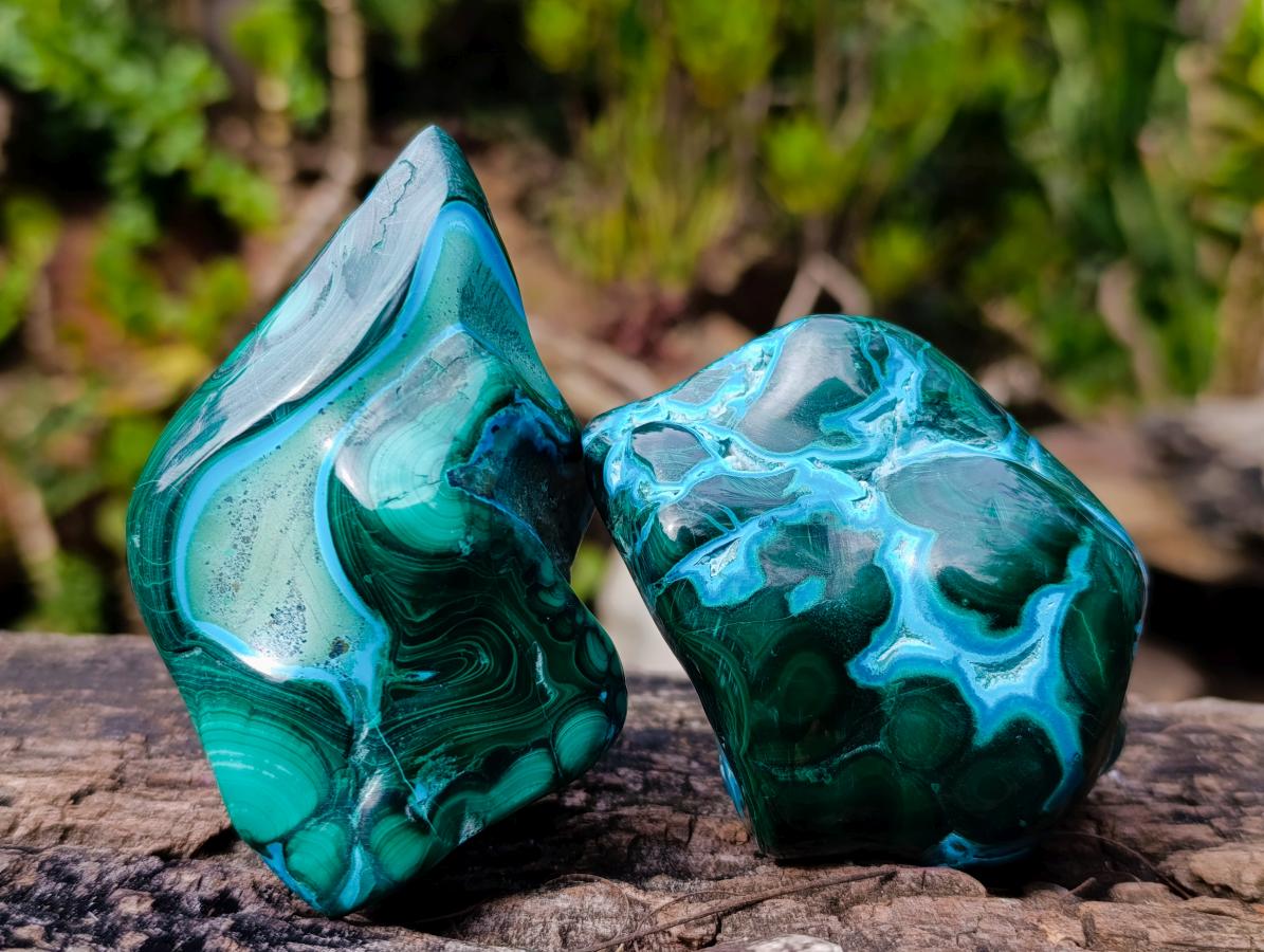 Polished Malacolla Free Forms x 4 From Kulukuluku, Congo - Toprock Gemstones and Minerals 