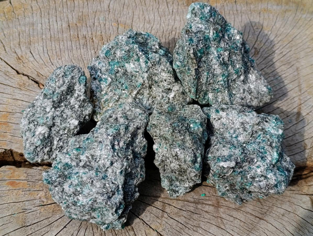 Natural Emerald Mica 'Mutokolite' Cobbed Specimens x 6 From Mutoko, Zimbabwe - Toprock Gemstones and Minerals 