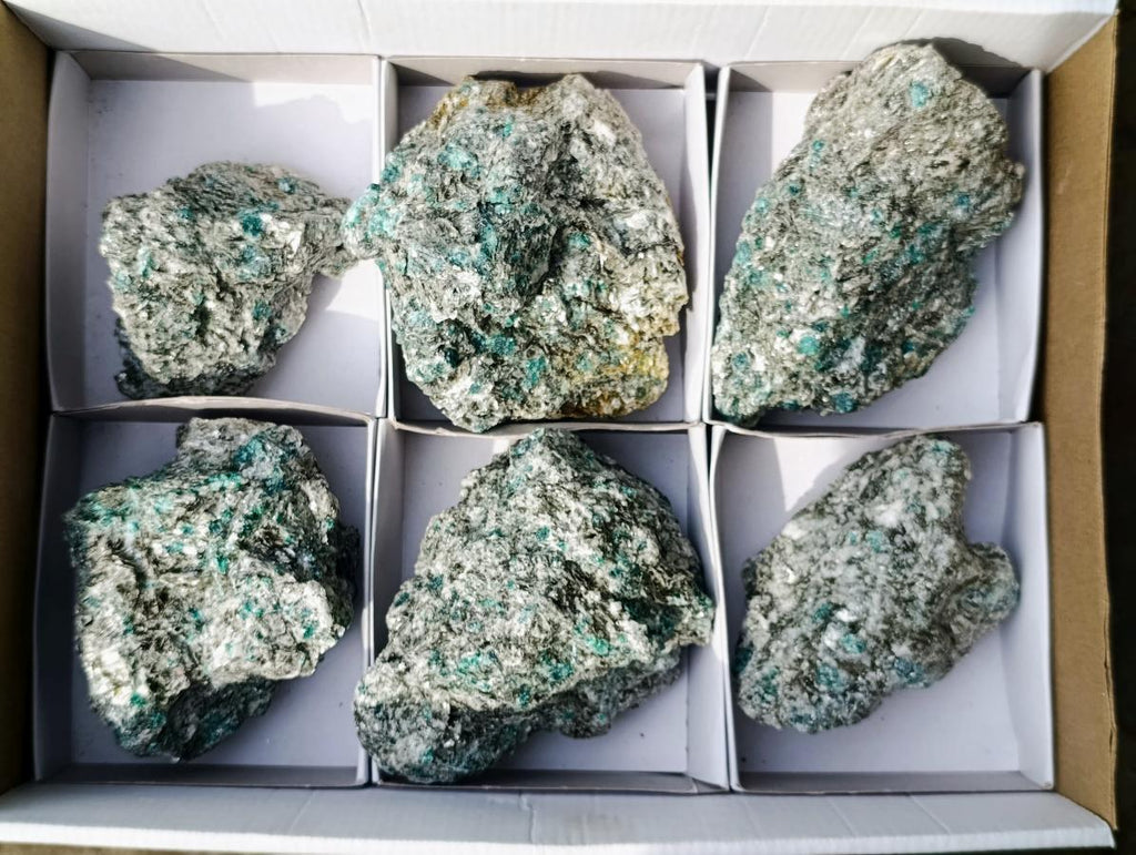 Natural Emerald Mica 'Mutokolite' Cobbed Specimens x 6 From Mutoko, Zimbabwe - Toprock Gemstones and Minerals 