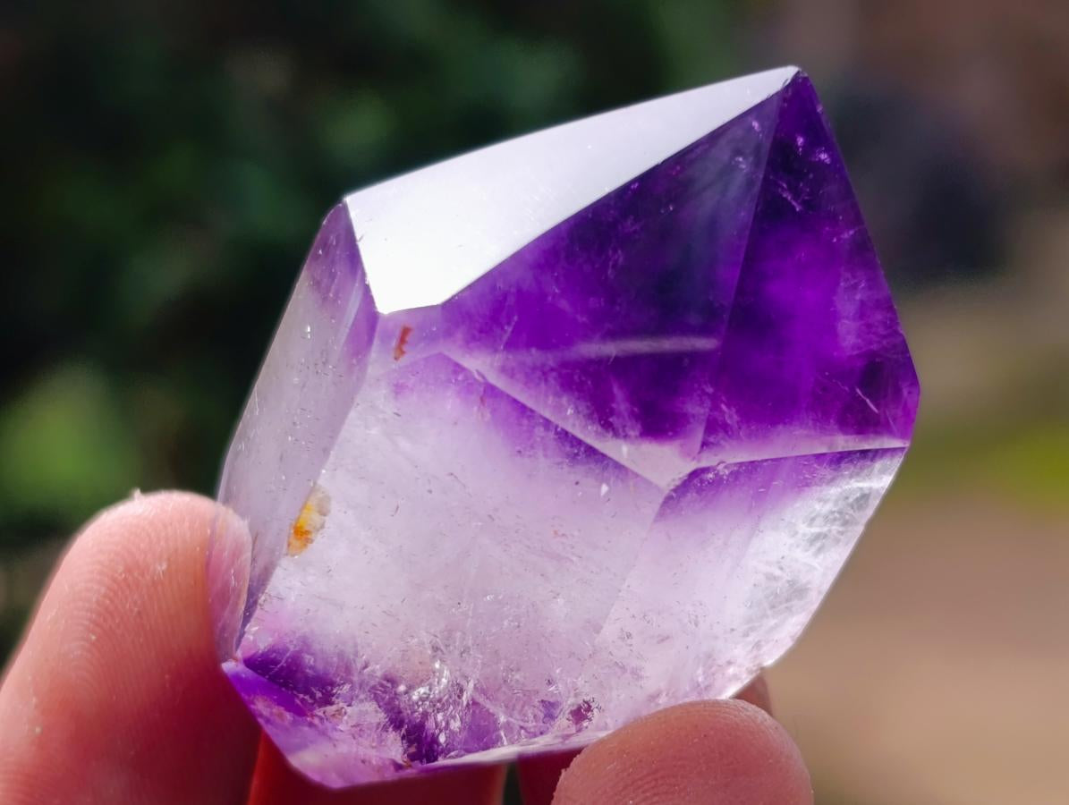 Polished Smokey Window Amethyst Crystals x 12 From Akansobe, Madagascar - Toprock Gemstones and Minerals 