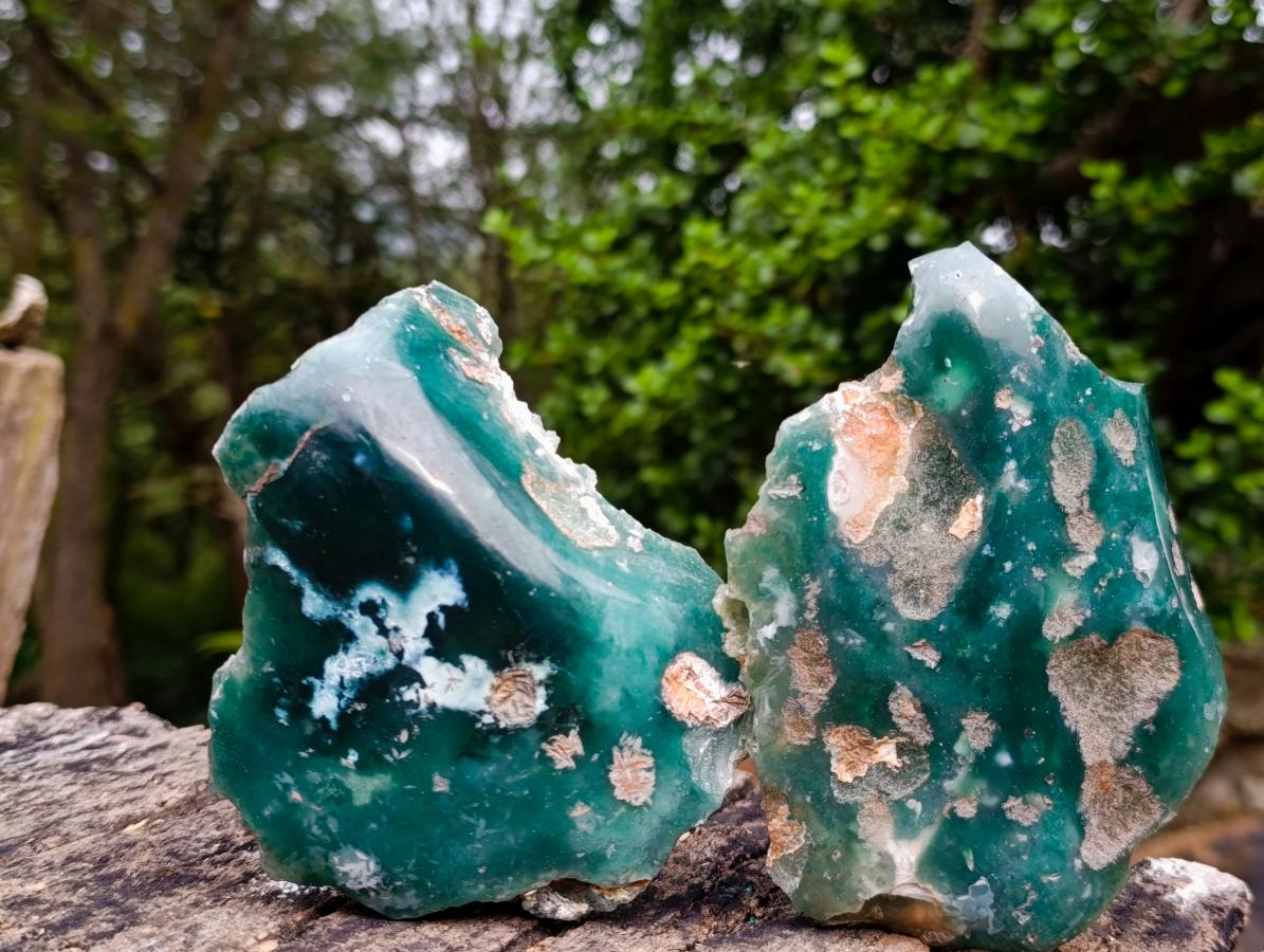 Polished On One Side Mtorolite Chrysoprase Slices x 6 From Mutorashanga, Zimbabwe - Toprock Gemstones and Minerals 