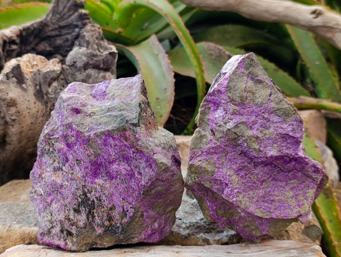 Natural Cobbed Stichtite Specimens x 3 From Barberton, South Africa - Toprock Gemstones and Minerals 