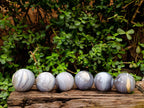 Polished Banded Agate Spheres x 6 From Madagascar - Toprock Gemstones and Minerals 