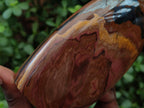 Polished Golden Tigers Eye with Banded Iron Stone Standing Display Pieces x 2 From Prieska, South Africa - Toprock Gemstones and Minerals 