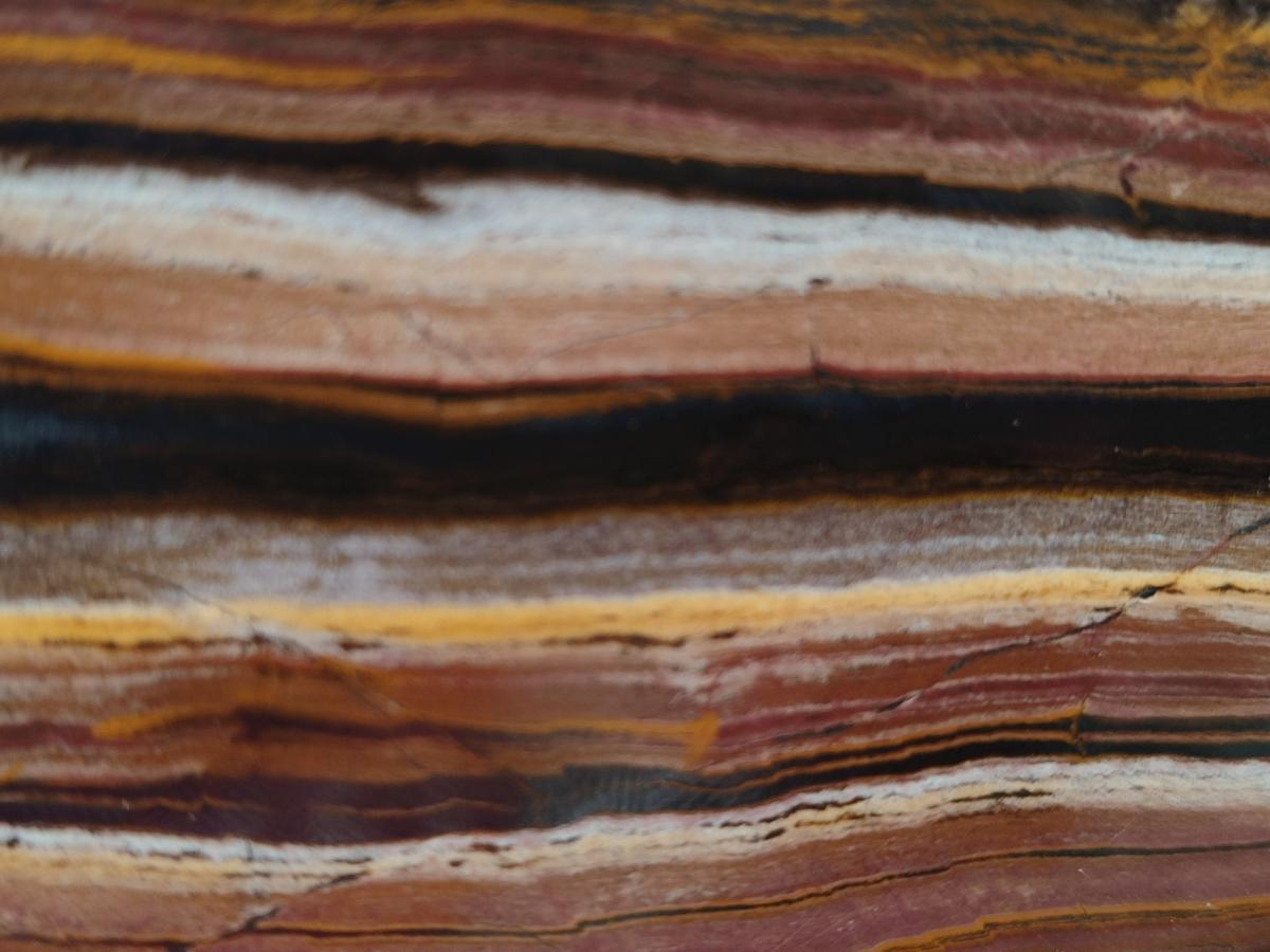 Polished Golden Tigers Eye with Banded Iron Stone Standing Display Pieces x 2 From Prieska, South Africa - Toprock Gemstones and Minerals 