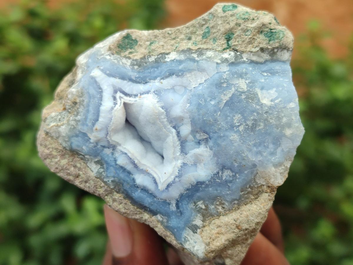 Natural Blue Lace Agate Specimens x 12 From Nsanje, Malawi - Toprock Gemstones and Minerals 