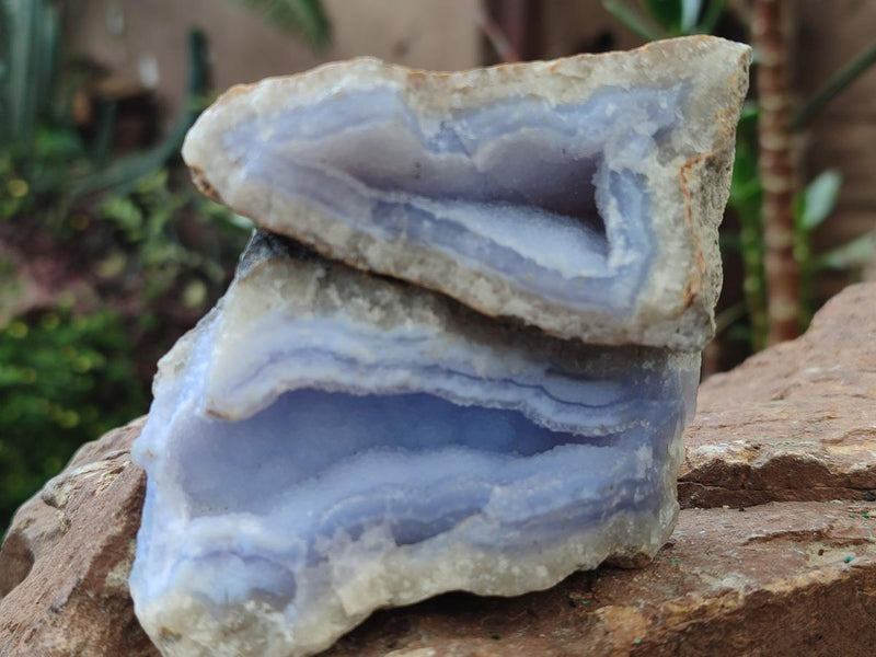 Natural Blue Lace Agate Specimens x 12 From Nsanje, Malawi - Toprock Gemstones and Minerals 