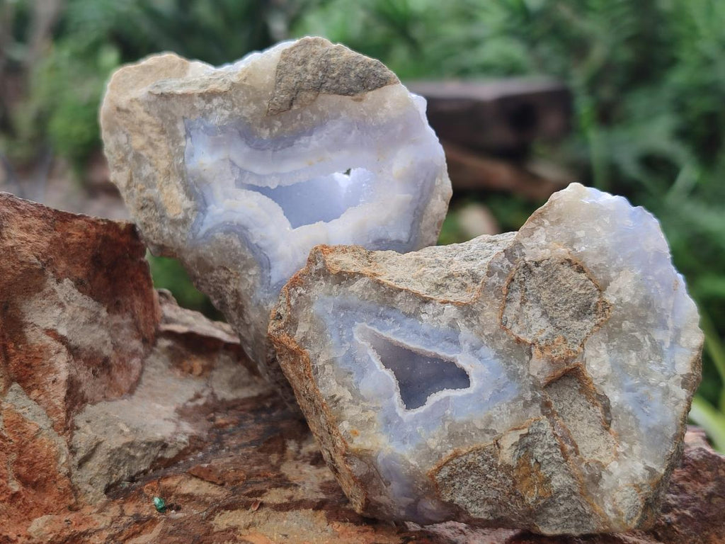 Natural Blue Lace Agate Specimens x 12 From Nsanje, Malawi - Toprock Gemstones and Minerals 