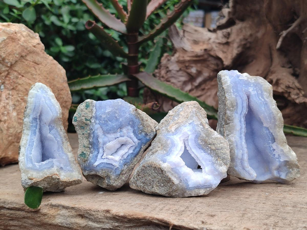 Natural Blue Lace Agate Specimens x 12 From Nsanje, Malawi - Toprock Gemstones and Minerals 