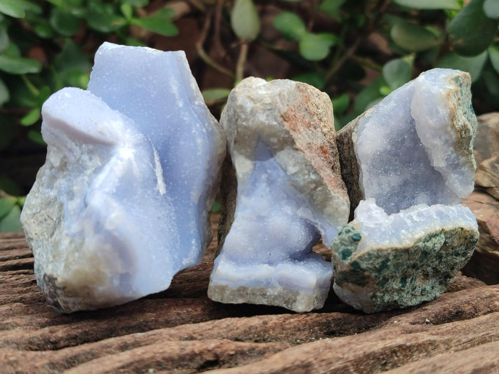 Natural Blue Lace Agate Specimens x 12 From Nsanje, Malawi - Toprock Gemstones and Minerals 