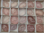 Polished Gemmy Rose Quartz Palm Stones x 20 From Madagascar - Toprock Gemstones and Minerals 
