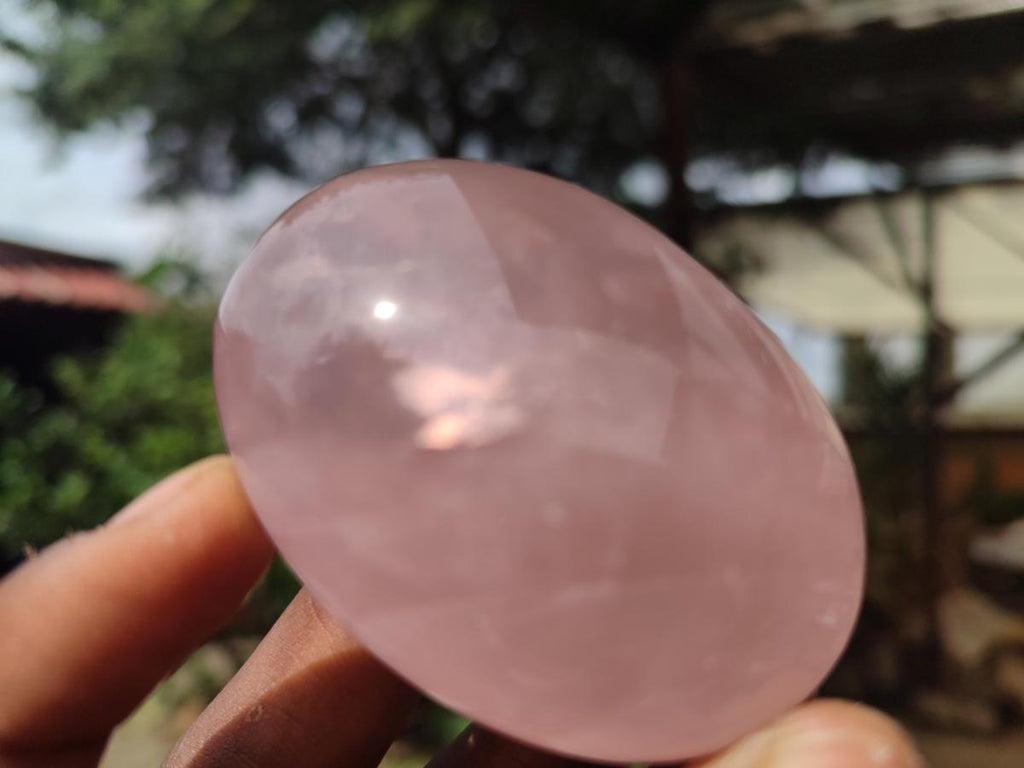 Polished Gemmy Rose Quartz Palm Stones x 20 From Madagascar - Toprock Gemstones and Minerals 