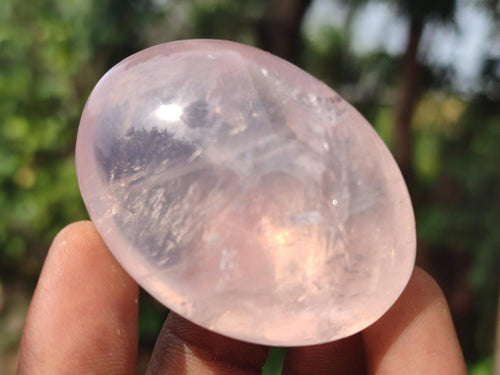 Polished Gemmy Rose Quartz Palm Stones x 20 From Madagascar - Toprock Gemstones and Minerals 