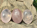 Polished Gemmy Rose Quartz Palm Stones x 20 From Madagascar - Toprock Gemstones and Minerals 