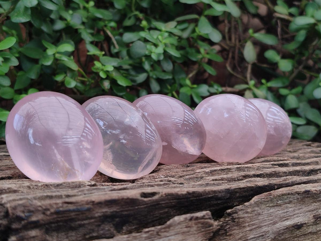 Polished Gemmy Rose Quartz Palm Stones x 20 From Madagascar - Toprock Gemstones and Minerals 